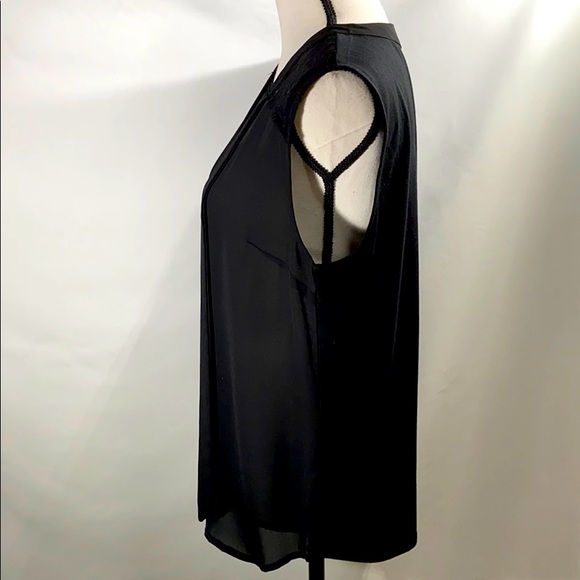 NWOT Sleeveless Top w/Lace Shoulder Details Black - Picture 6 of 14
